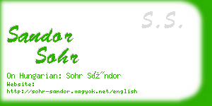 sandor sohr business card